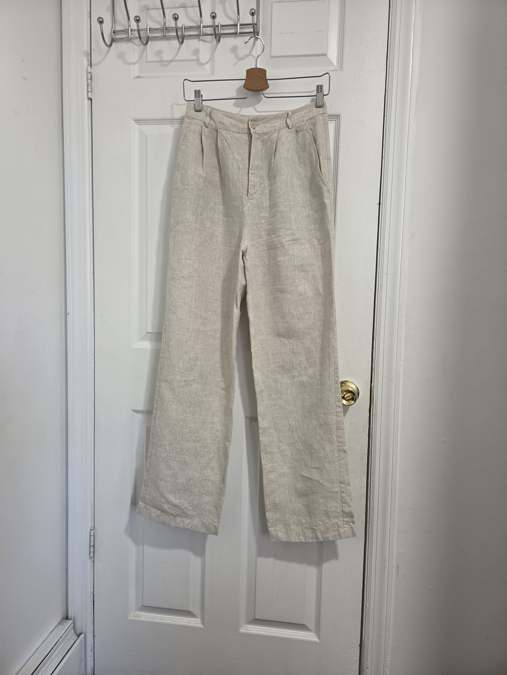 Reformation High-Rise Wide Leg Linen Pants - Cream - Picture 2 of 14
